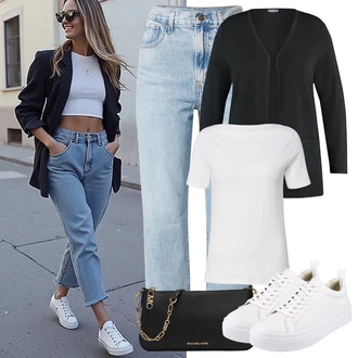 outfit mit Bela/Krem Superga Usnjene superge/Superge Nizka/Plato-Sneaker/Ozka Superga/Superge Z Bočno Zadrgo/Poletne superge Vagabond Shoemakers "popoln poletni videz"