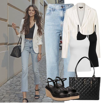 Oblazinjen outfit mit Rjava/Črna/Rdeča Espadrila sandala/Plata Espadrila/Sandala s platformo/Čevelj na wedge/Sandala s klinastim petom/Espadrila s klinastim petom/Poletni Čevelj Calvin Klein "popoln poletni videz"