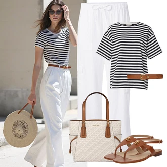 Outfit s Bílá/Krémová Cargo Kalhoty/Cargo Šortka/Pyžamová Kalhoty/Navlékací Kalhoty/Capri/Padáková Kalhoty/Tradiční Kalhoty/Plážová Kalhoty/Mušelínové Kalhoty/Relaxační Kalhoty/Lněné Kalhoty/Bavlněná Kalhoty GAP "Perfektní na léto"