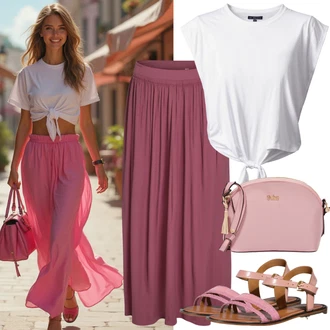 Koža Outfit sa Pink Sandala na Petu/Salonka & Visoki Pet/Salonka s Kopčom/Sandala s petom/Sandala s vratilom Aldo "Savršeno za ljeto"