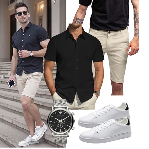 Sommer Hemd Chino Shorts strongAnt kombinieren