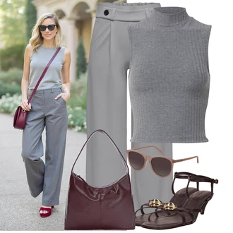 Outfity pro léto Úzký s Šedá/Světle šedá/Tmavě šedá/Hnědá Krátký Top/Tílko s ořezem/Pletený top/Pletené tričko/Pánské boty/Roláková Košile Edited "Cool outfity na volný čas"