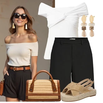 Outfit sa Bež/Smeđa Sandale Espadrila sandala/Espadrila mula About You "Cool za slobodno vrijeme"