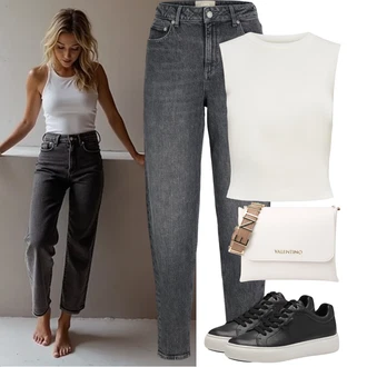 Outfit sa Krem/Bijela Majica I Top Veći Broj/Bluza Veći Broj/Pletivo Veći Broj/Bluza i Tunika Only "Outfit na léto"