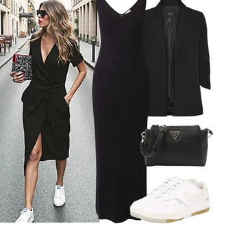 Outfit s Bílá/Béžová/Krémová/Khaki/Modrá Vintage Teniska/Letní Tenisky/Nízká Teniska/Teniska s dírkovaným vzorem/Úzká Teniska/Skate Bota/Kožené Tenisky Nike Sportswear "Outfit na léto"