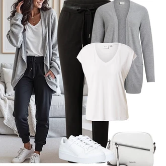 Léto Outfit s Černá/Khaki/Tmavě zelená GARCIA, Bílá/Krémová Tričko/Jednoduchý top/Tričko s vodopádovým výstřihem/Muskulární Tričko/Košilový top/Tričko s krátkým rukávem/Krátký top/Tričko s grafikou/Pánské boty/Zavinovací Tričko Vila, Bílá Nízká Teniska/Úzká teniska/Kožené tenisky/Teniska na platformě Adidas Originals "Outfit na Léto"