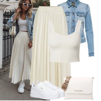 Džínovina Outfit s Světle Modrá/Modrá Krátké Džínové Bundičky/Vintage Bund/Džínové Bund Only "Outfit na léto"