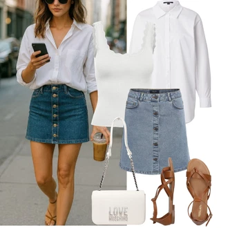 Outfit sa Bež/Smeđa Sandale Gladijator sandala/Vintage sandala/Ljetna Cipela/Sandala s Remenčićem/Rimska sandala/Sandala s T Remenom About You "Outfit na léto"