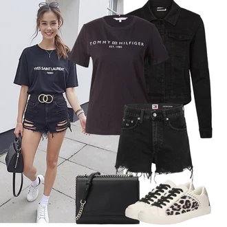 Koncer Outfit sa Crna/Tamnoplava Nekategorizirano Noisy may "Outfit na léto"Look: Koncer, Škola