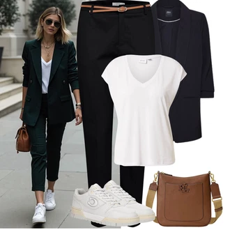Outfit sa Bijela/Krem Majica I Top Veći Broj/Bluza Veći Broj/Bluza i Tunika Vila "Outfit na léto"
