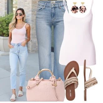 Kombinacije za ljeto Punije sa Pink Majica I Top Veći Broj/Bluza Veći Broj about you x emili sindlev "Ljetni outfit za slobodno vrijeme"