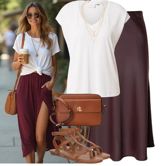 Kombinacije za jesen Veći brojevi sa Bijela/Krem Majica I Top Veći Broj/Bluza Veći Broj/Bluza i Tunika Vila "Moderan outfit za slobodno vrijeme"