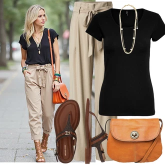 Outfit sa Crna Funkcionalna Majica/Obični top/pletena košulja/Ležerna Majica/Majica/Muške tenisice za trčanje/Otmjena Majica Only "Praktičan look"