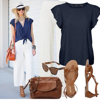 Outfit sa Bež/Smeđa Sandale Gladijator sandala/Vintage sandala/Ljetna Cipela/Sandala s Remenčićem/Rimska sandala/Sandala s T Remenom About You "Praktičan look"