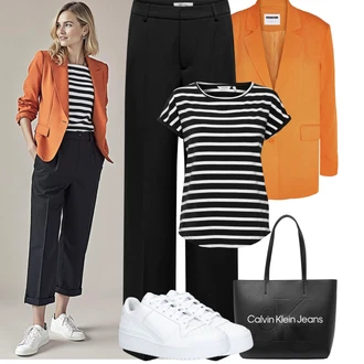 Outfit s Bílá Nízká Teniska/Úzká teniska/Kožené tenisky/Teniska na platformě Adidas Originals "Tenue pour l'été"