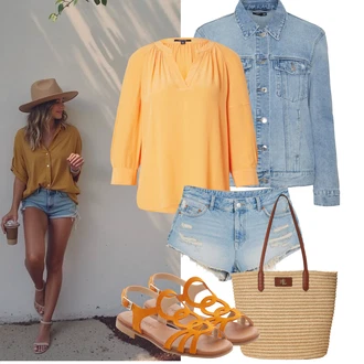 50. rođendan Gost Outfit sa Smeđa/Narandžasta Košulja od muslina/Košulja s Bluzom Comma "Outfit na léto"Look: Koncer, 60. rođendan, Rođendan, 40. rođendan, 50. rođendan, 30. rođendan, Majčin dan