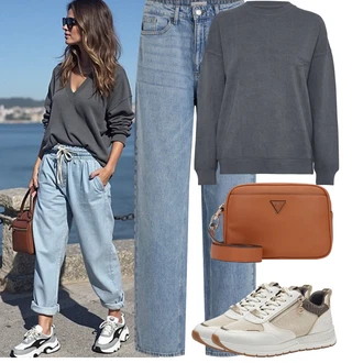 Chytrý příležitostný Outfit s Khaki/Béžová/Krémová Teniska Kožené Tenisky/Letní Tenisky/Volnočasová bota/Nízká Teniska/Tenisky s Bočním Zipem/Bota Na Pěší Turistiku/Úzká Teniska/Vintage Teniska Tamaris "Tenue pour l'été"Look: Blokování barev, Venkovní, Chytrý příležitostný, Sportovní