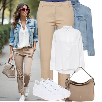 Outfity na podzim Narozeniny s Béžová/Hnědá/Khaki Kalhoty se Štěrbinou/Obleková Kalhoty/Rovná Kalhoty/Twillová Kalhoty/Úzká Kalhoty/Bengaline Kalhoty/Paperbag Kalhoty/Skinny Kalhoty/Ležérní Kalhoty/Boyfriend Kalhoty Marc O'Polo "Tenue pour l'été"Look: Bar, 60. narozeniny, Koncert, Firemní večírek, Chatky, Den matek, Zvláštní příležitosti, Narozeniny, 18. narozeniny