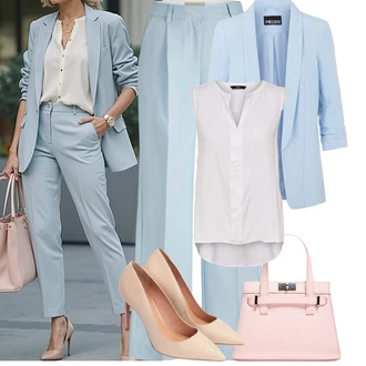 Výstřih na ramena Outfit s Bílá/Šedá/Hnědá Halenka Móda Pro Plnoštíhlou/Halenka a Tunika Tunika Only "Tenue pour l'été"
