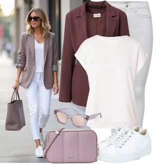 Outfit s Bílá/Krémová Teniska Tenisky s Bočním Zipem/Plátěná Teniska/Nízká Teniska/Kožené Tenisky/Úzká Teniska Paul Green "Jedinečný volnočasový outfit"