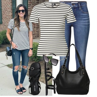 Outfit s Modrá/Světle modrá/Tmavě modrá Kožená bunda/Zimní bunda/Zkrácené Džíny/Navlékací džíny/Push up Džín/Kožená Pánská Bund/Kotníková Bota/Capri Džíny/High Waist Džínové Kalhoty/Kožené Boty/Dámské Džíny s Délkou 7/8/Slim Fit Džíny levi's ® "Lehký outfit"