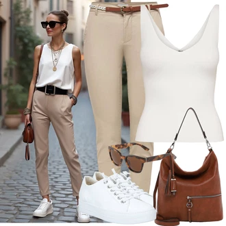 Outfit sa Krem/Bijela Majica I Top Veći Broj/Žensko donje rublje i kupaći kostimi/Kupaći Kostim Za Veću Veličinu/Bluza Veći Broj JdY "Moderan look za slobodno vrijeme"