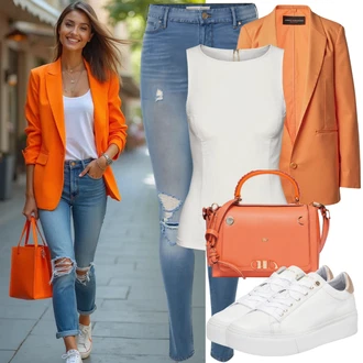 Šik Outfit s Bílá/Krémová Nízká Teniska/Kožené Tenisky/Letní Tenisky/Teniska na platformě/Úzká Teniska Kazar "Trendový volnočasový vzhled"Look: Estetika, Bad Taste, Ležérní, Šik, Klasické, Lak, Skater, Sportovní, Unisex