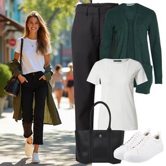 Outfit s Bílá/Krémová Teniska na platformě/Letní tenisky/Kožené tenisky/Nízká Teniska/Tenisky s Bočním Zipem/Úzká teniska Vagabond Shoemakers "Letní oblečení"