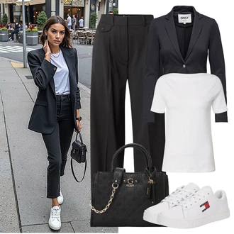 Hoja outfit mit Siva/Bela/Krem Srajca & majica velike velikosti/Bluza velika velikost VERO MODA "udoben poletni videz"Look: Fitnes, Aerobika, Hoja