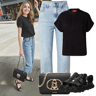 Rojstni dan outfit mit Črna/Roza/Rdeča/Rumena/Zlati Torba za čez ramo/Torbica za čez ramo/Torba za čez ramo/Billfold/Mini torbica/Torbica za mobilni telefon/Satchel torba Steve Madden "udoben poletni videz"Look: 60. rojstni dan, Koncert, Gala, Rojstni dan