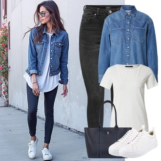 Oblazinjen outfit mit Bela/Krem Usnjene superge/Superge Nizka/Plato-Sneaker/Ozka superga/Superge Z Bočno Zadrgo/Poletne superge Vagabond Shoemakers "udoben poletni videz"
