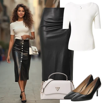 Oblazinjen outfit mit Črna/Rjava/Bela Poslovna Obutev/Udobna črpalka/Čevelj Z Visoko Peto/Visoka Peta Črpalka/Črpalka z Nizko Petom/Slingback Črpalka/Vintage Črpalka Polo Ralph Lauren "videz za poletno večerjo"