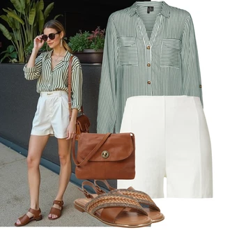 Casino Outfit s Světle zelená/Zelená/Tmavě zelená/Světle modrá Oversize Halenka/Halenka s Dlouhým Rukávem/Dlouhá Halenka/Halenkový Top/Blůza s knoflíčkem VERO MODA "Lehký outfit"Look: Den na pláži, Koncert, Chatky, Škola, Biřmování, Svátek cukru, Galavečer, Oktoberfest, Casino, 40. narozeniny