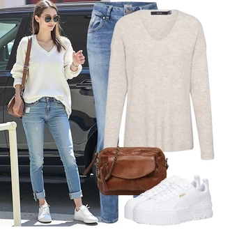 90tá léta Skating Outfit s Bílá/Šedá Teniska na platformě/Nízká Teniska Puma "Stylový vzhled pro volný čas"Look: 90tá léta, Estetika, Bad Taste, Extravagantní, Hip Hop, Skater, Sportovní, Unisex, Skating, Aerobní, Běhání, Bruslení