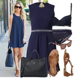 Outfity s modrými šaty image