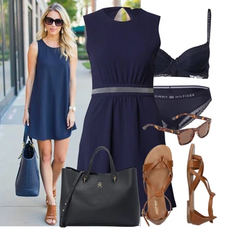 Elegantní outfity Úzký s Modrá/Tmavě modrá Žerzejové Šaty/Pouzdrové Šaty/Šaty Do Áčka/Šaty Bez Rukávů/Ležérní Šaty/Skater šaty/Šaty Fit & Flare About You "Skvělý pro volný čas"