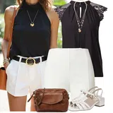 Outfity s černými halenkami a tunikami pro plnoštíhlé image