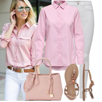 Léto Outfit s Zlatý Letní Bota/Pletený Sandál/Sandál se třpytkami/Páskový Sandál/Sandál S T Páskem About You "Outfity na každý den"