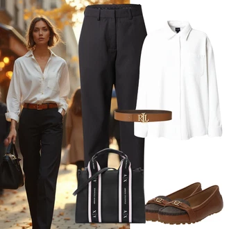 outfit mit Armani Exchange "eleganten jesenski videz"