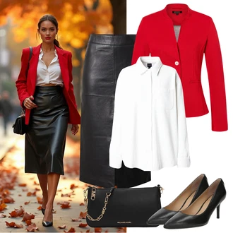 outfit mit Črna/Roza/Bela Baguette torba/Pisemska torbica/Torbica za čez ramo/Torba za čez ramo/Billfold/Mini torbica/Satchel torba MICHAEL Michael Kors, Črna/Rjava/Bela Poslovna Obutev/Udobna črpalka/Čevelj Z Visoko Peto/Visoka Peta Črpalka/Črpalka z Nizko Petom/Slingback Črpalka/Vintage Črpalka Polo Ralph Lauren "eleganten jesenski videz"