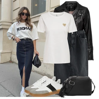 Outfit s Zlatý Neformální tričko/Fancy tričko/Pletené tričko/Košile s potiskem/Tričko s krátkým rukávem/Sportovní tričko/Tričko s potiskem/Funkční tričko Only "Hezký letní vzhled"