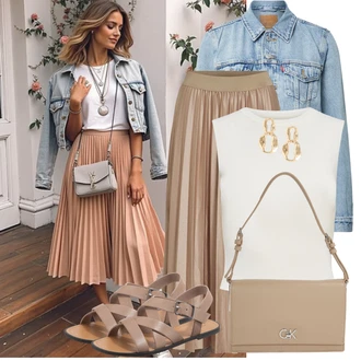 Outfit s Béžová/Zlatý Náušnice Visací/Sponka do ucha sohi "Každodenní vzhled"