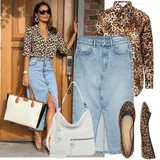Černé a Modré Jersejové Blůzy Outfity image