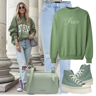 Outfity z 90. let Styl s Sv?tle modrá/Modrá Boyfriend D?ínové kalhoty/Zkrácené D?íny/High Waist D?ínové Kalhoty/Mom Jean/D?íny s Dírou/Girlfriend D?íny/Kotníková Bota/D?íny s Rozparkem/Ko?ené bundy Pieces "Volno?asový Outfit"