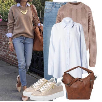 Zapínání na knoflíky Outfit s Světle modrá/Modrá Halenka s Dlouhým Rukávem/Halenka se Stojatým Límcem/Žehlení odolná blůza/Slip-on Halenka/Businessová Halenka/Blůza s knoflíčkem Vila "Lehký outfit"