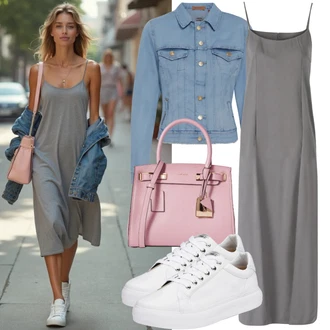 S nadýchanými rukávy Outfit s Modrá/Světle modrá Vintage Bund/Džínové Bund/Krátké Džínové Bundičky VERO MODA "Letní vzhled pro módní ženy"