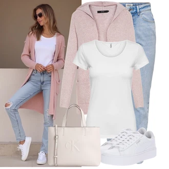 Outfit s Bílá/Stříbrný/Šedá/Krémová Tričko/Jednoduchý top/Mužské běžecké boty/Neformální tričko/Funkční tričko/Sportovní tričko Only "Skvělý pro volný čas"