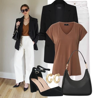 Outfity pro léto s Černá Nezařazené SOAKED IN LUXURY, Černá/Tmavě modrá/Hnědá/Růžová Nezařazené About You "Skvělý vzhled pro volný čas"