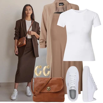 Outfit s Krémová/Bílá/Šedá Tričko/Jednoduchý top/Mužské běžecké boty/Fancy tričko/Funkční tričko/Síťované tričko/Tričko s krátkým rukávem/Sportovní tričko Edited "Skvělý vzhled pro volný čas"