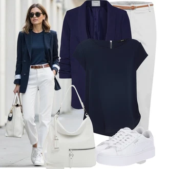 Outfit s Tmavě modrá Obchodní košile/Ležérní košile/Business košile/Košile s krátkým rukávem Only "Oblečení pro volný čas"